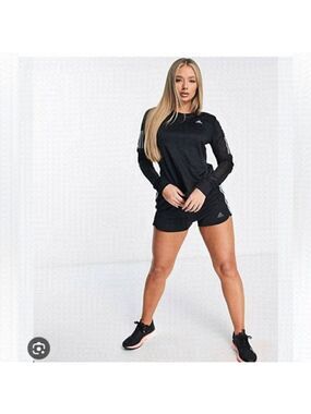 Adidas Running Climate long sleeve top with logo in black Sz L